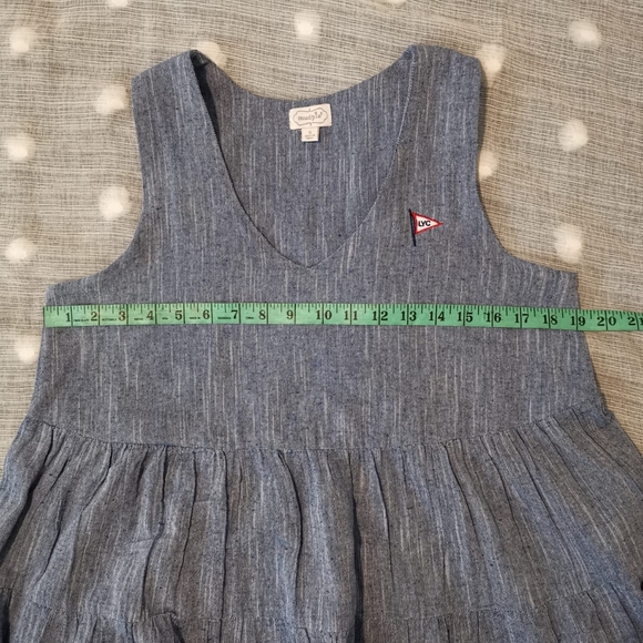 Mud Pie Chambray Blue Ivy Tiered Dress Size S - Picture 9 of 14